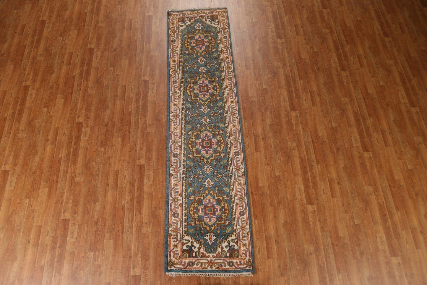 Blue Heriz Serapi Oriental Runner Rug 3x10