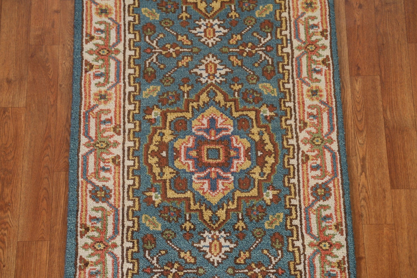 Blue Heriz Serapi Oriental Runner Rug 3x10