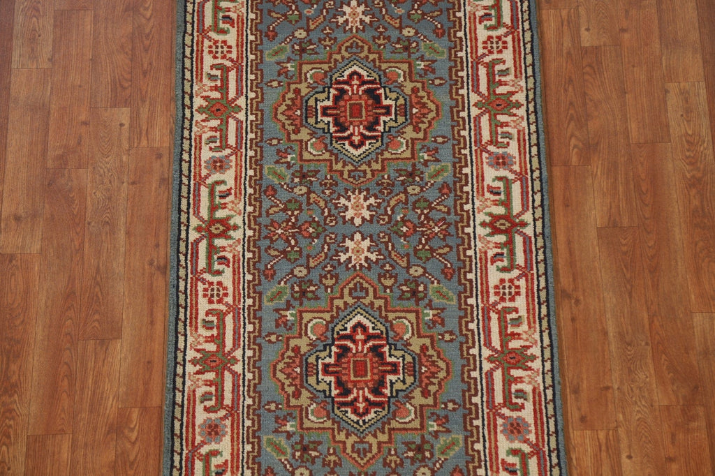 Geometric Heriz Serapi Runner Rug 3x12