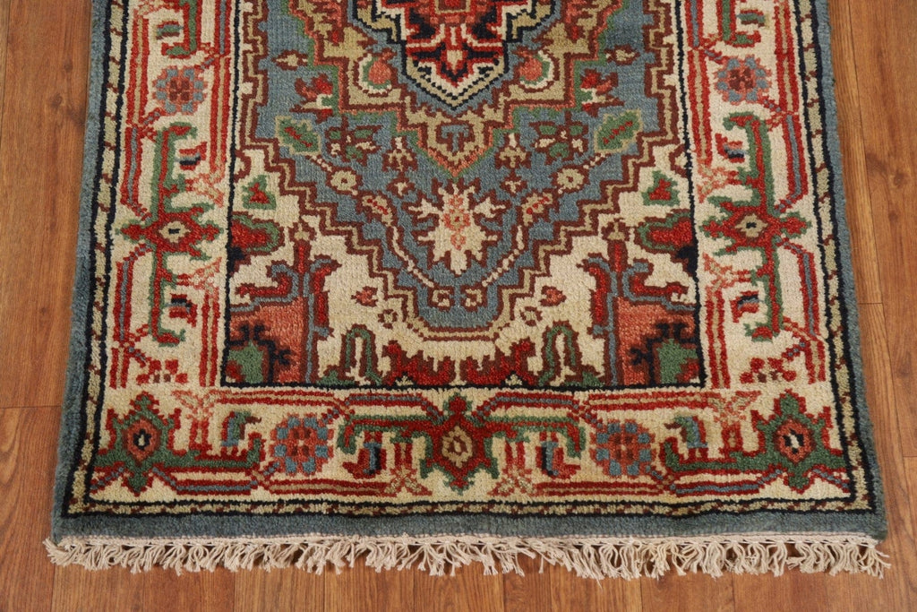 Geometric Heriz Serapi Runner Rug 3x12