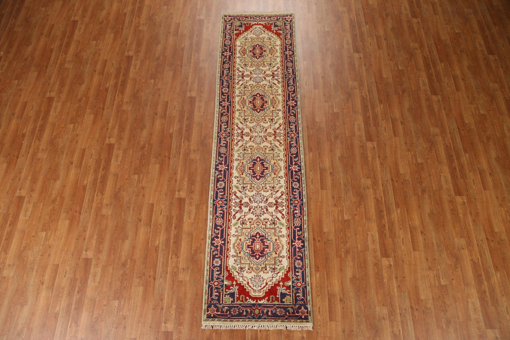 Handmade Heriz Serapi Runner Rug 3x10