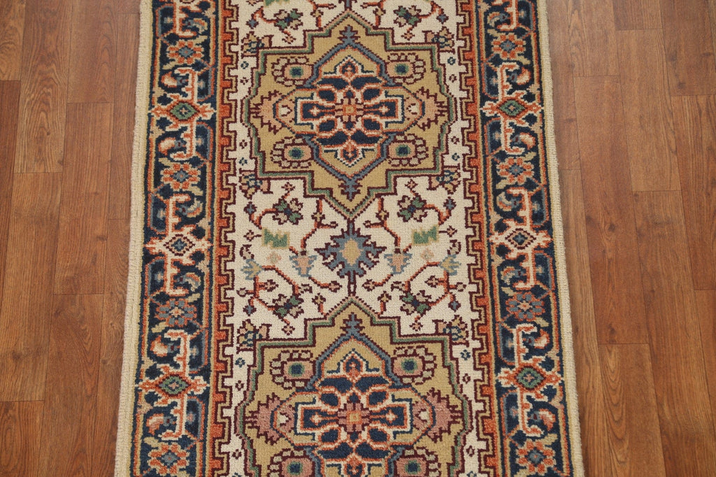 Geometric Heriz Serapi Runner Rug 3x12