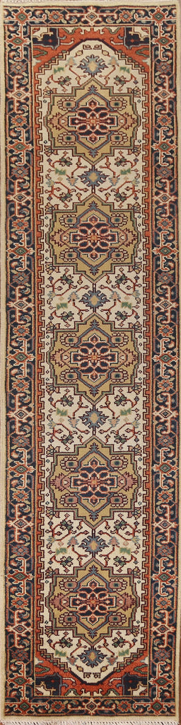 Geometric Heriz Serapi Runner Rug 3x12