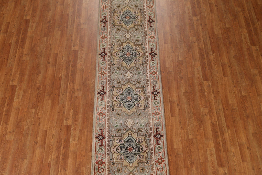 Geometric Heriz Serapi Runner Rug 3x12