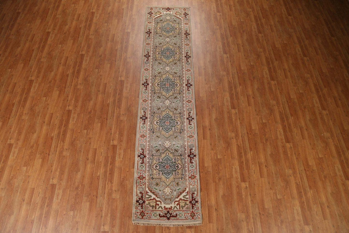 Geometric Heriz Serapi Runner Rug 3x12