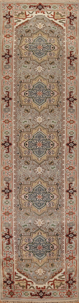 Geometric Heriz Serapi Runner Rug 3x12