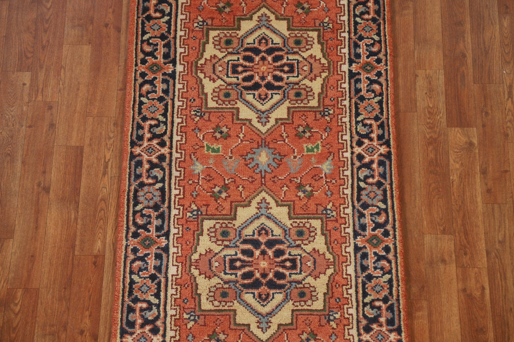 Geometric Heriz Serapi Runner Rug 3x12