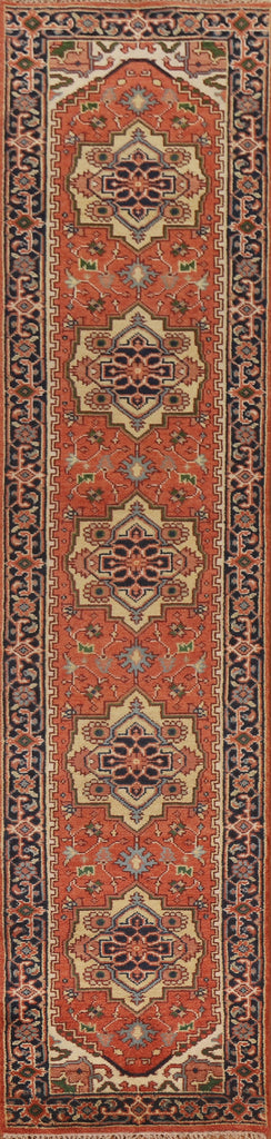 Geometric Heriz Serapi Runner Rug 3x12