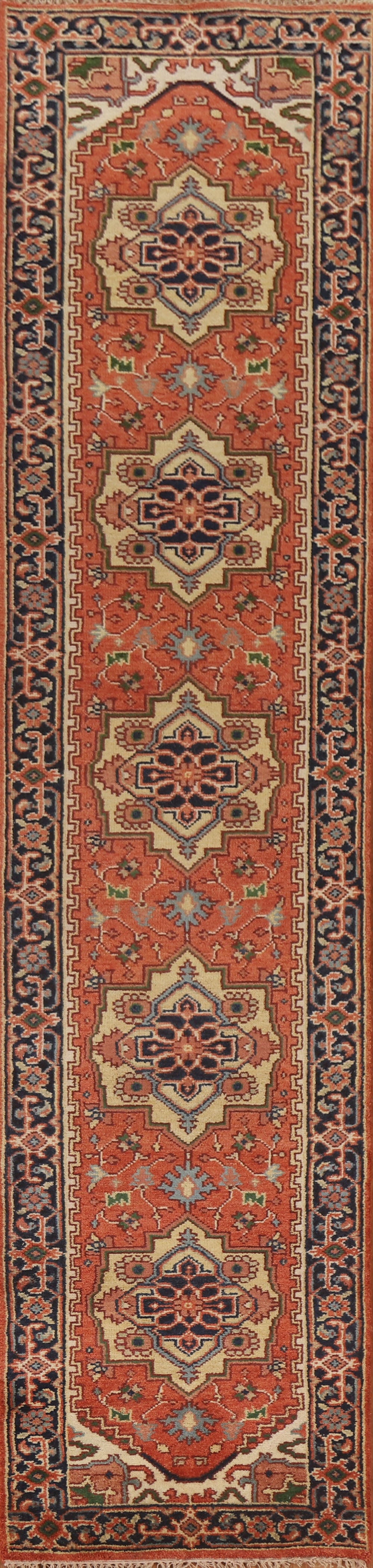 Geometric Heriz Serapi Runner Rug 3x12