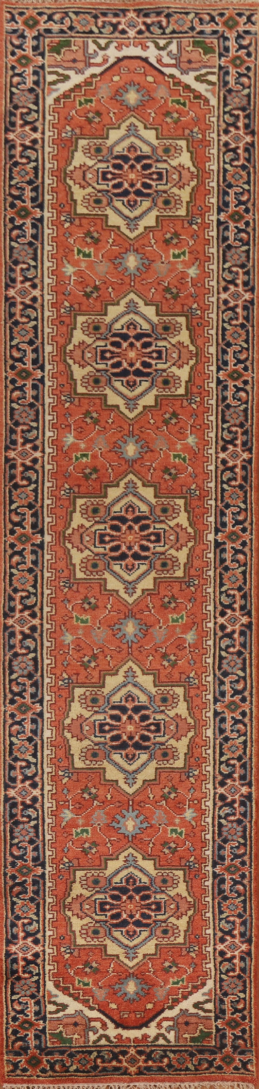 Geometric Heriz Serapi Runner Rug 3x12