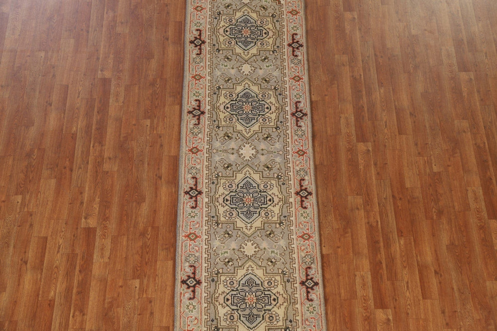 Geometric Heriz Serapi Runner Rug 3x10