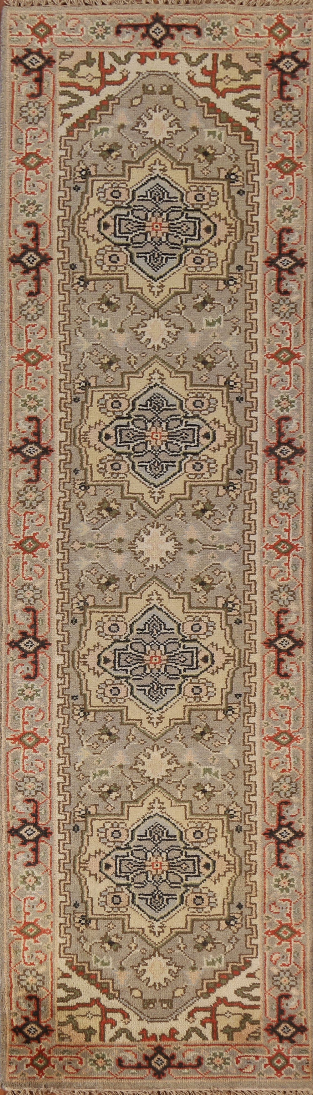 Geometric Heriz Serapi Runner Rug 3x10