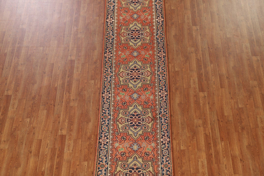 Geometric Heriz Serapi Runner Rug 3x12