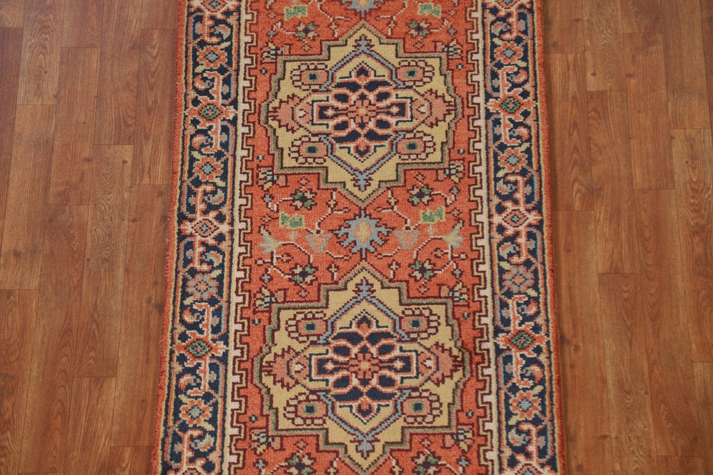 Geometric Heriz Serapi Runner Rug 3x12