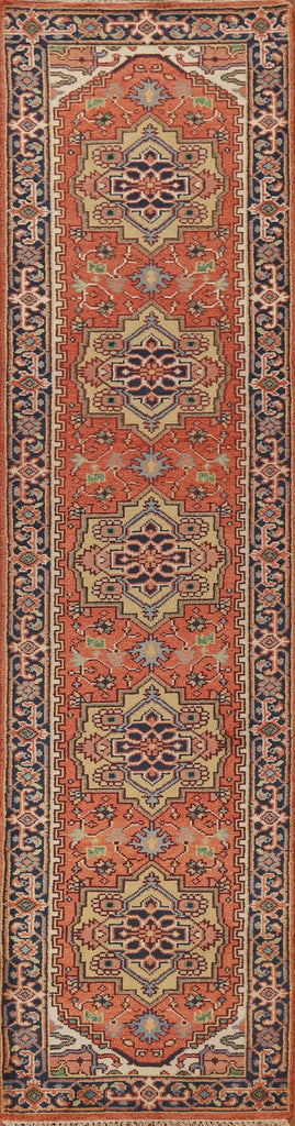 Geometric Heriz Serapi Runner Rug 3x12