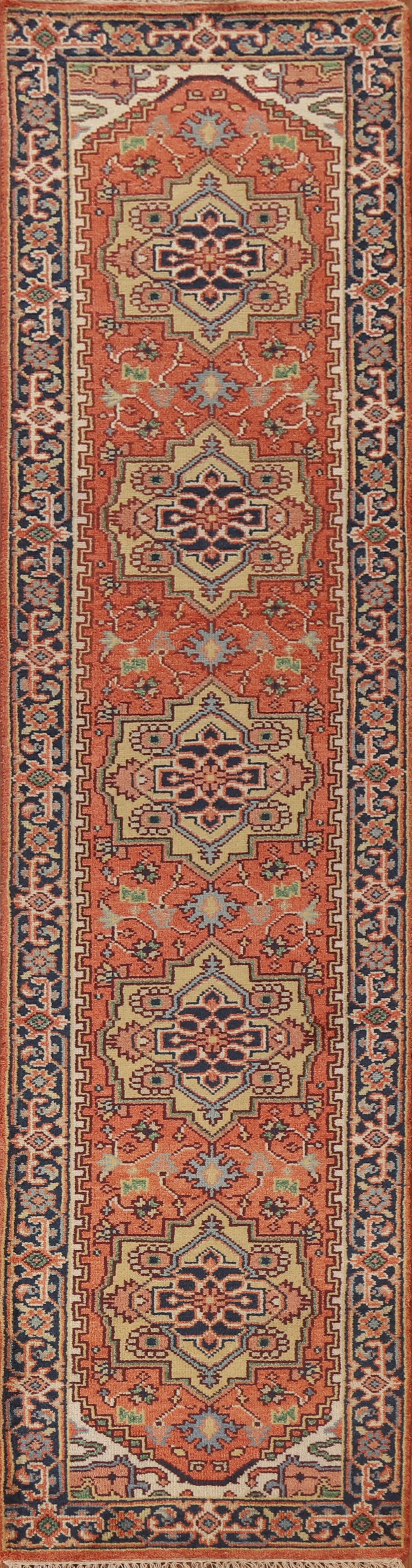 Geometric Heriz Serapi Runner Rug 3x12