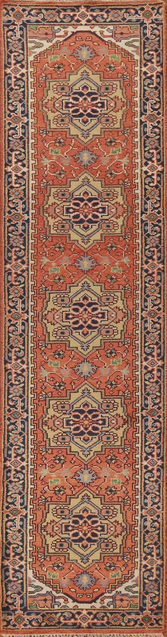 Geometric Heriz Serapi Runner Rug 3x12