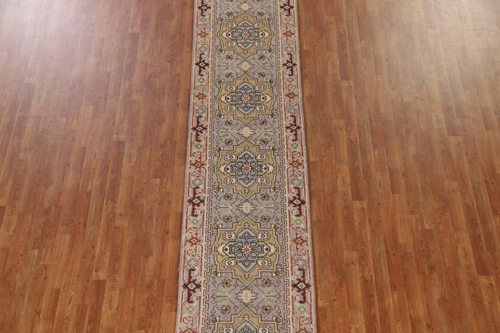 Geometric Heriz Serapi Oriental Runner Rug 3x14