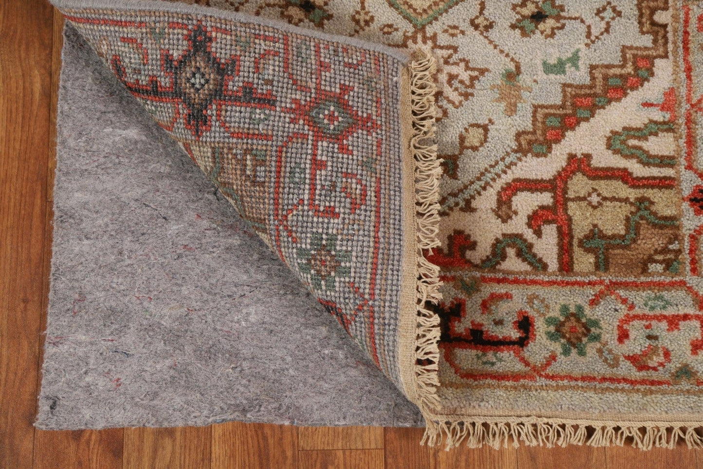 Hand-Knotted Heriz Serapi Wool Runner Rug 3x12