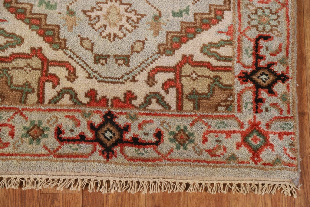 Hand-Knotted Heriz Serapi Wool Runner Rug 3x12