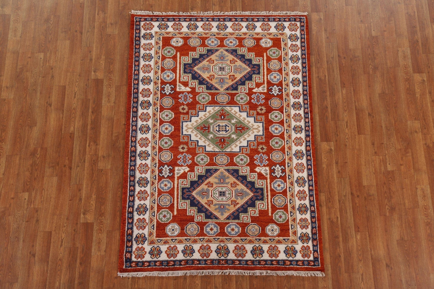 Geometric Kazak Area Rug 4x6