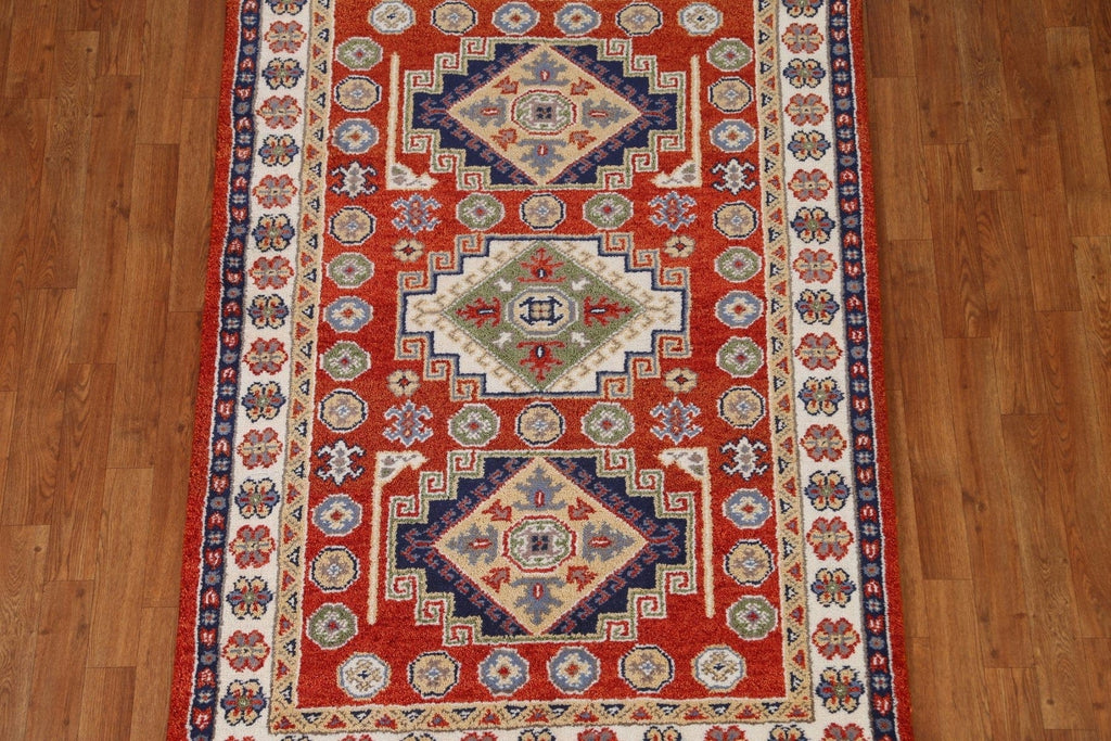 Wool Kazak Oriental Area Rug 4x6