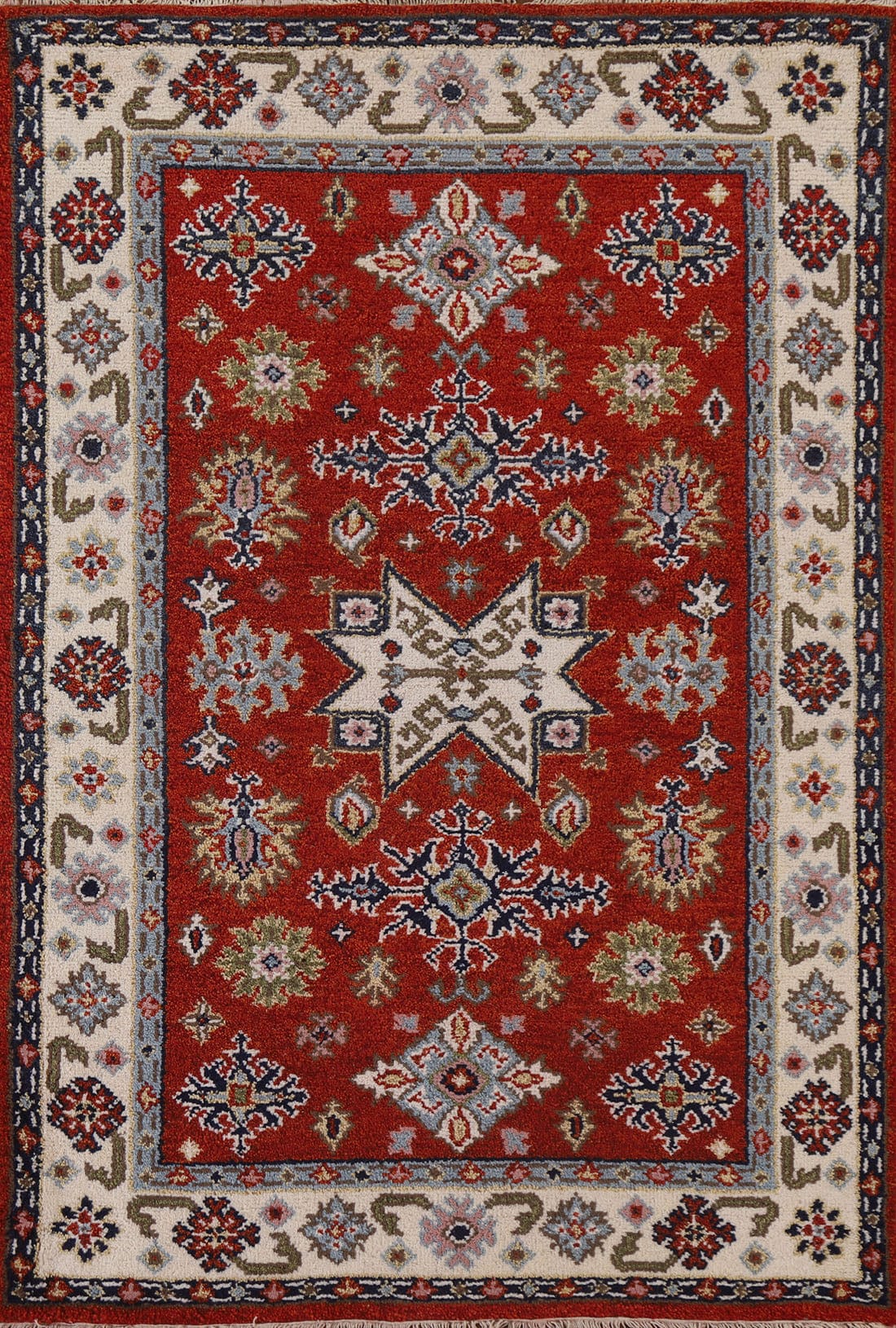 Geometric Kazak Area Rug 4x6