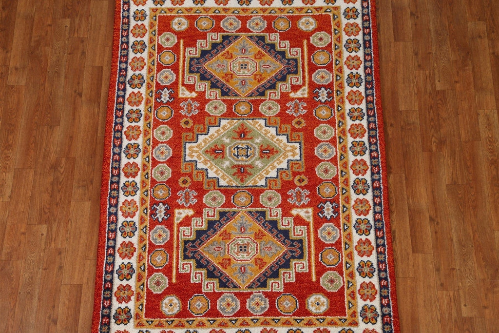 Wool Kazak Oriental Area Rug 4x6