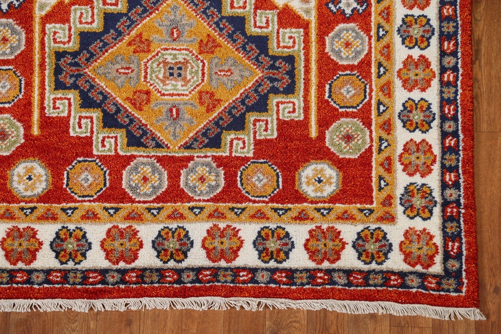 Wool Kazak Oriental Area Rug 4x6