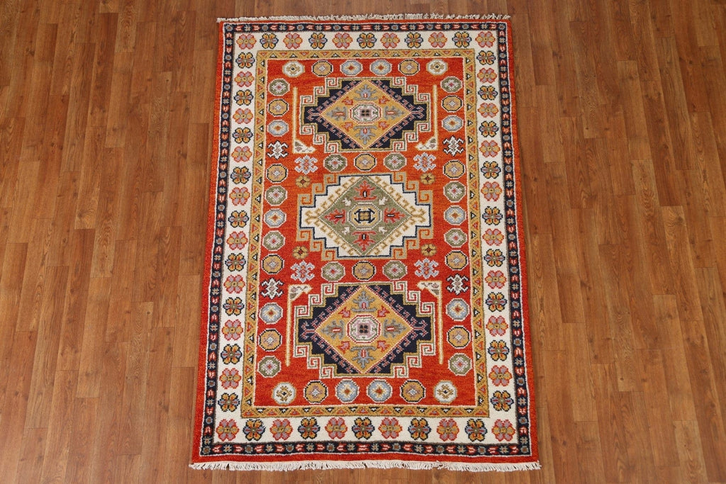 Handmade Kazak Area Rug 4x6