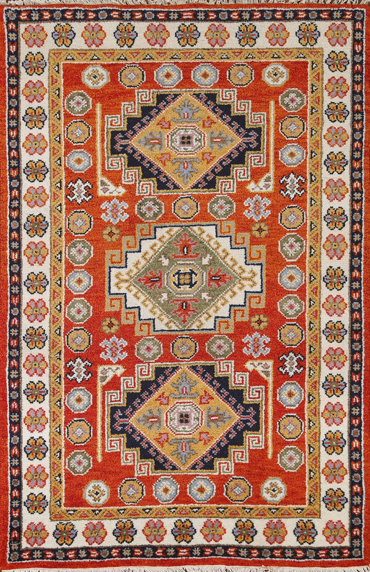 Handmade Kazak Area Rug 4x6