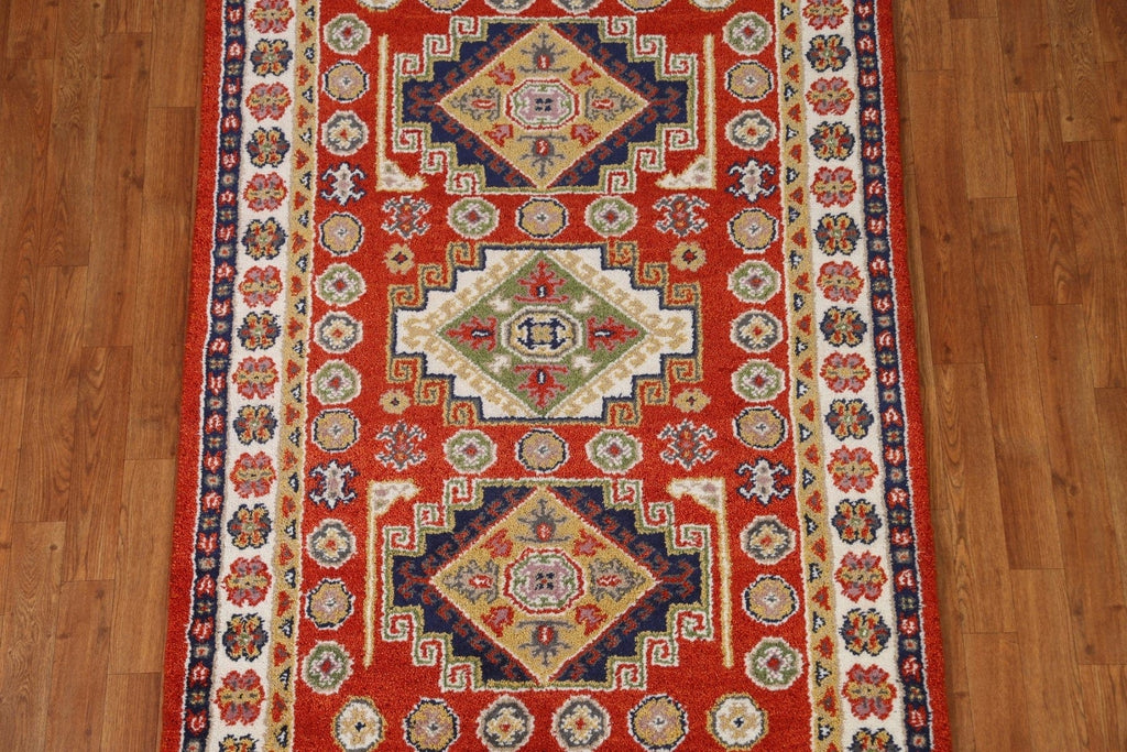 Wool Kazak Oriental Area Rug 4x6