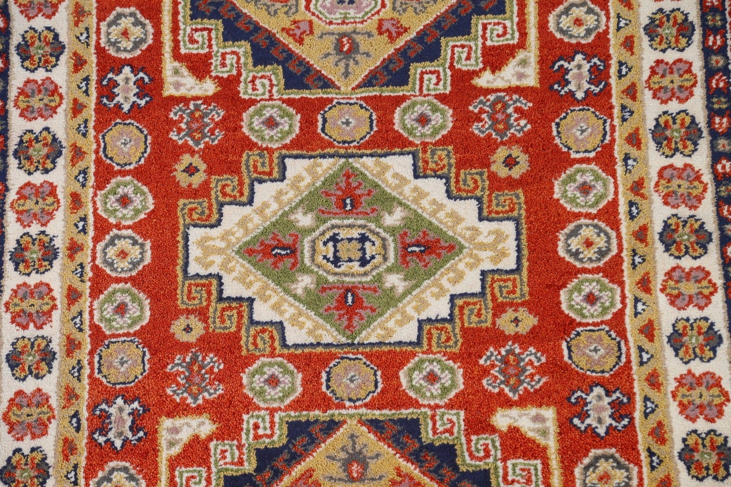 Wool Kazak Oriental Area Rug 4x6