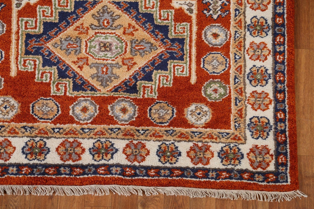 Geometric Kazak Oriental Area Rug 4x6