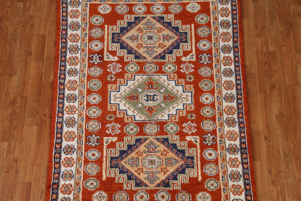 Geometric Kazak Oriental Area Rug 4x6