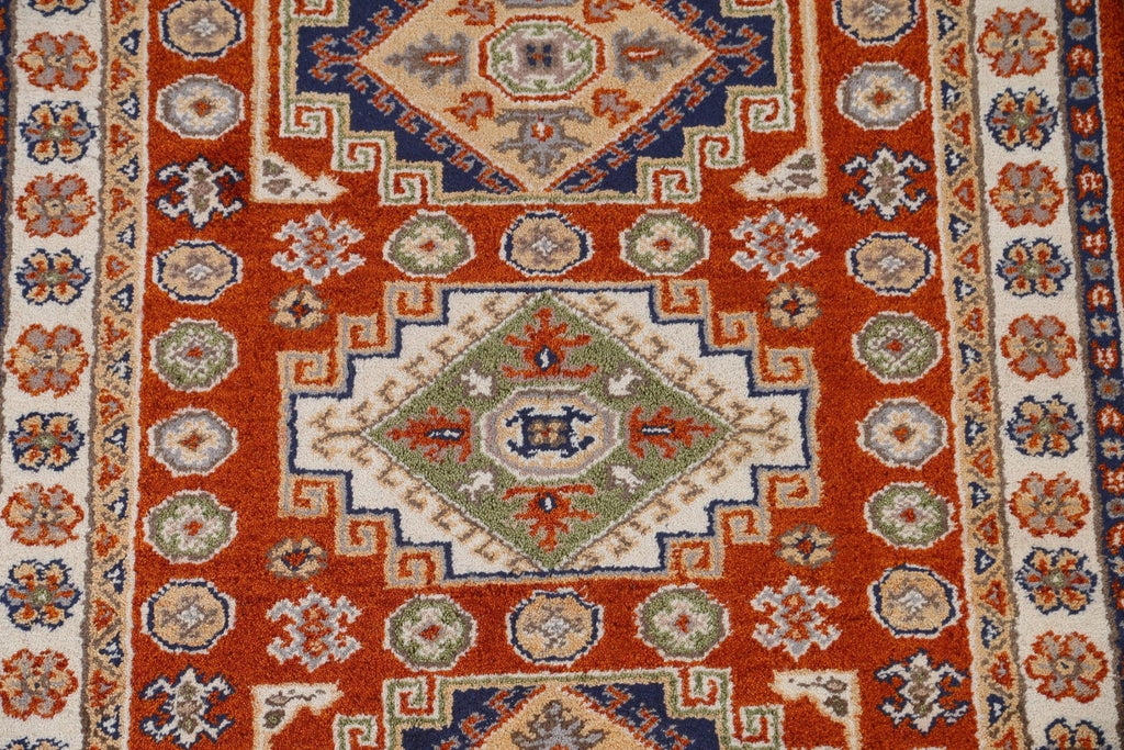 Geometric Kazak Oriental Area Rug 4x6