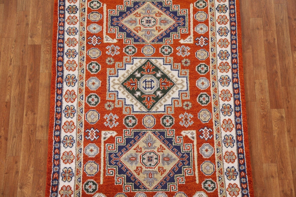 Handmade Wool Kazak Area Rug 4x6