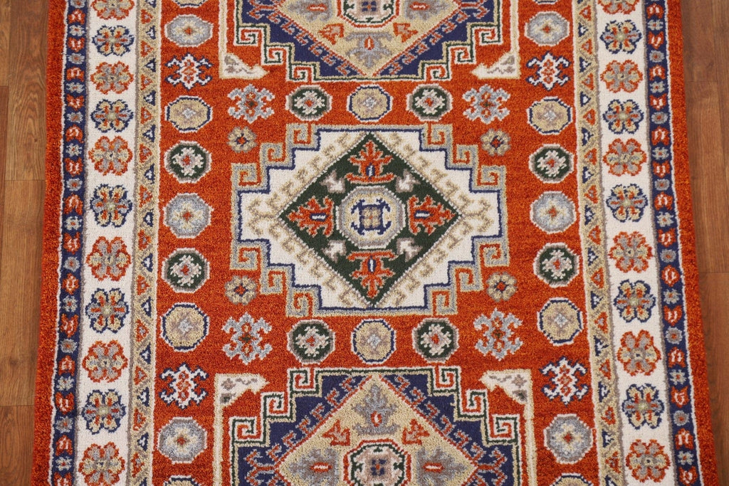 Handmade Wool Kazak Area Rug 4x6