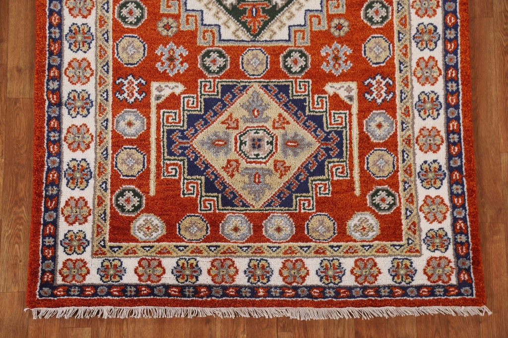 Handmade Wool Kazak Area Rug 4x6