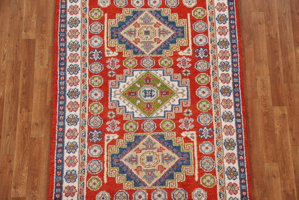 Hand-Knotted Wool Kazak Area Rug 4x6