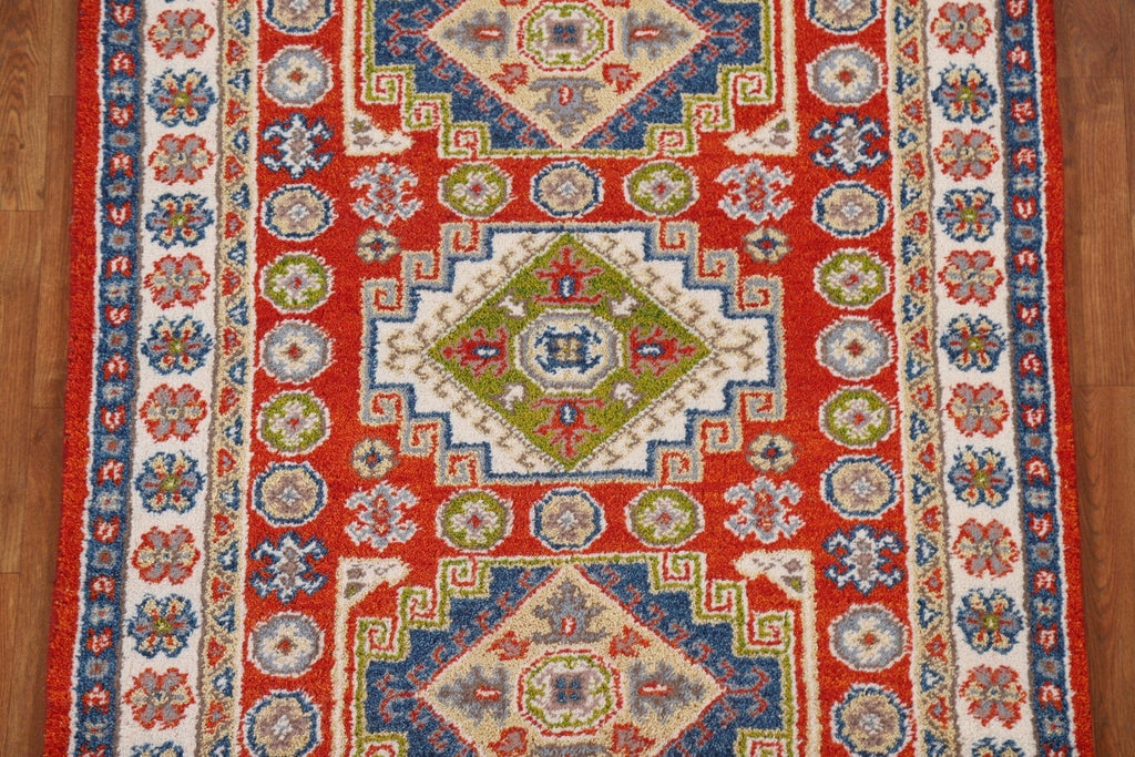 Hand-Knotted Wool Kazak Area Rug 4x6