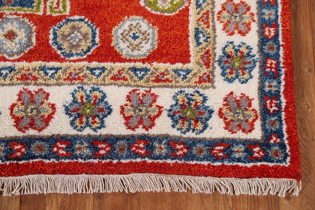 Hand-Knotted Wool Kazak Area Rug 4x6