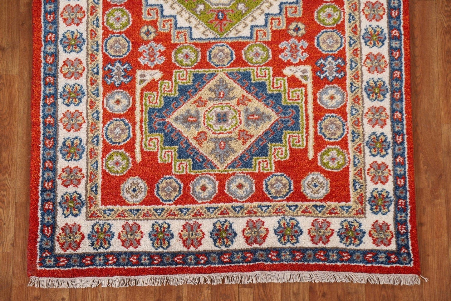 Hand-Knotted Wool Kazak Area Rug 4x6