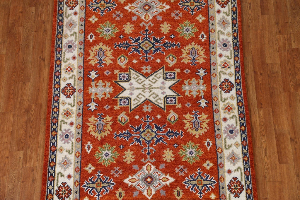 Geometric Kazak Oriental Area Rug 4x6