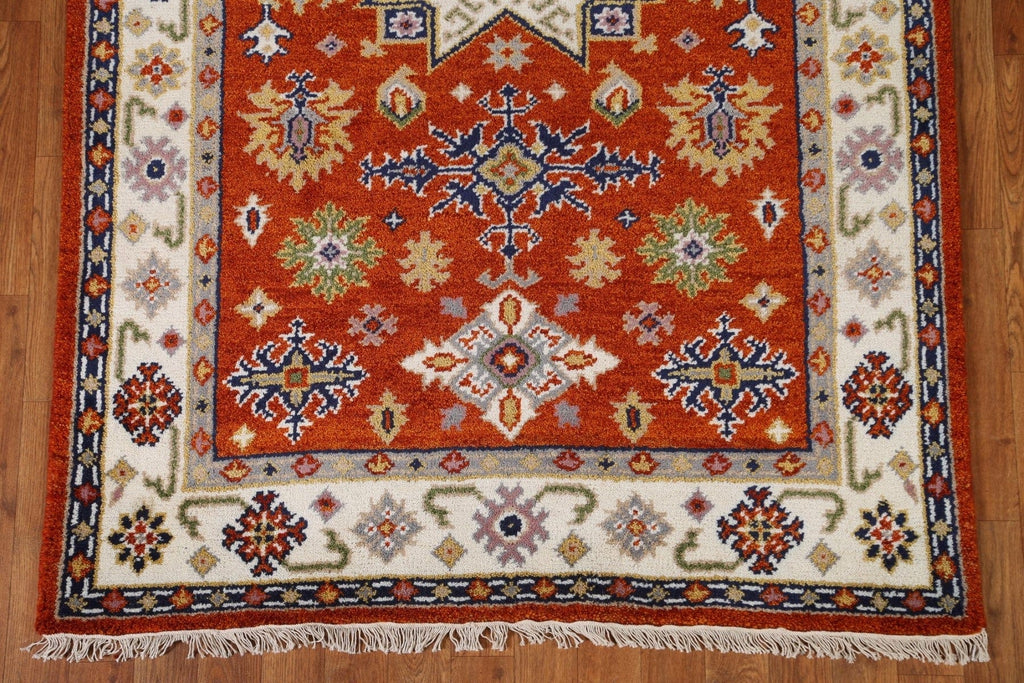 Geometric Kazak Oriental Area Rug 4x6