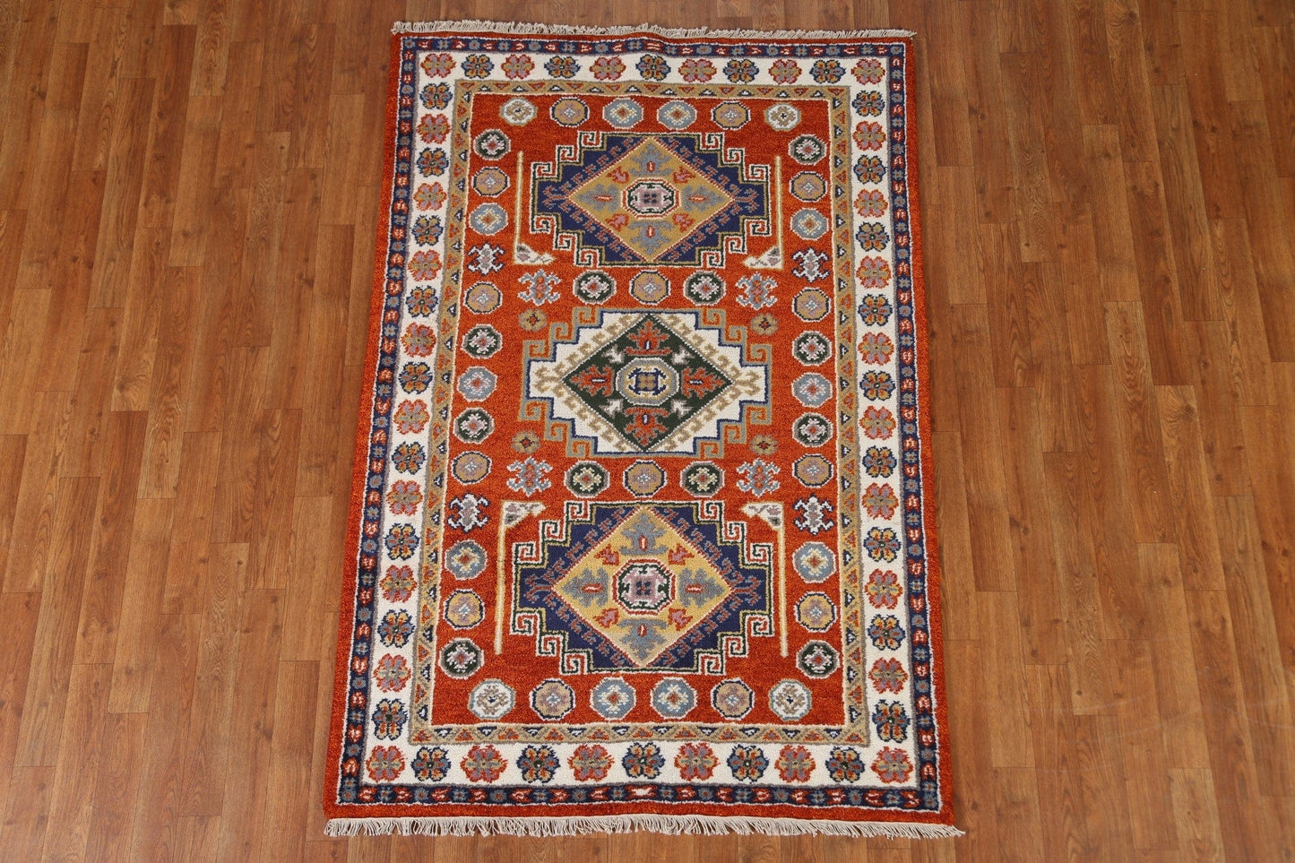 Handmade Kazak Oriental Area Rug 4x6