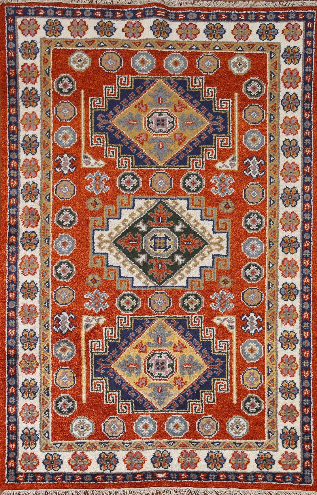 Handmade Kazak Oriental Area Rug 4x6