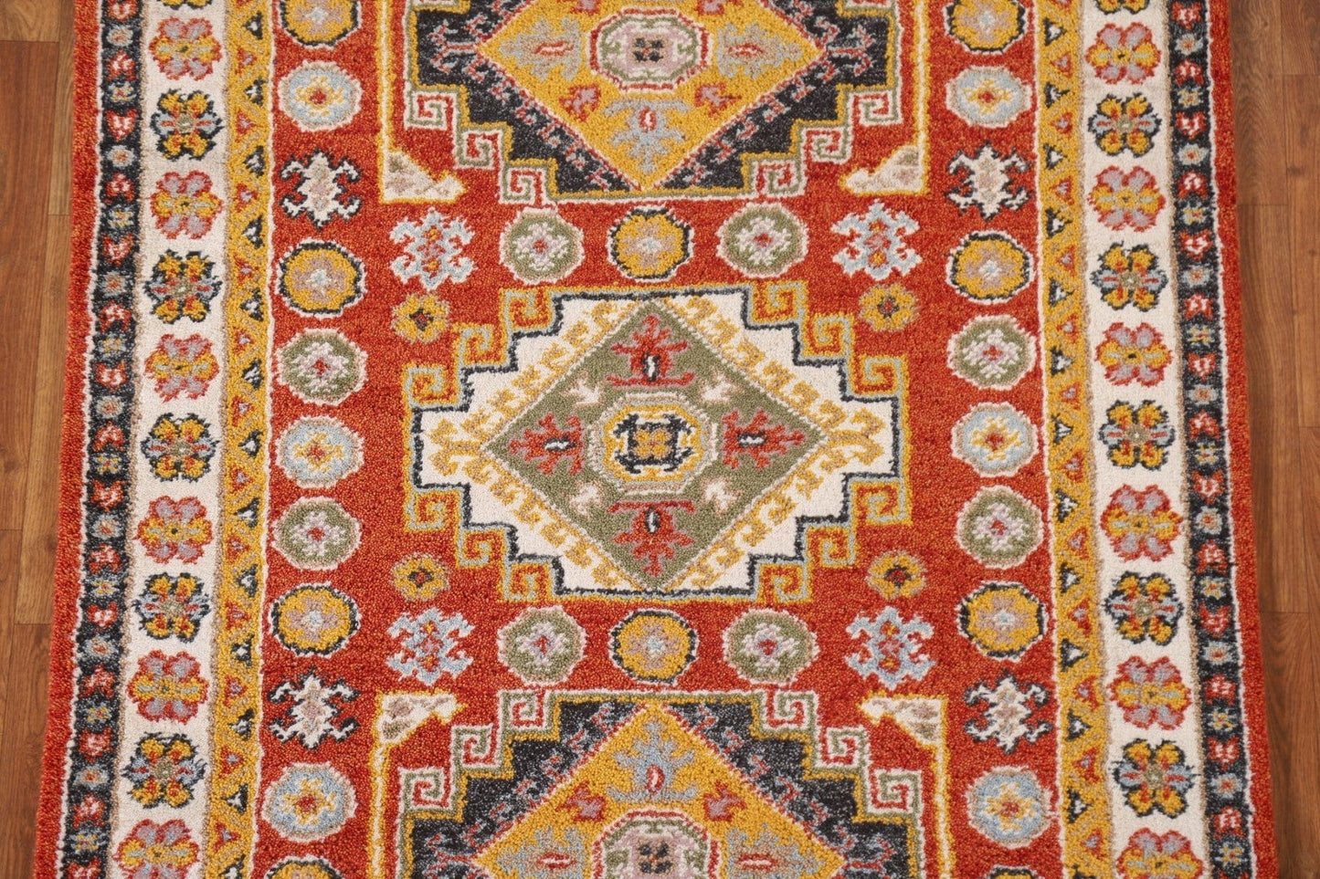 Wool Kazak Oriental Area Rug 4x6