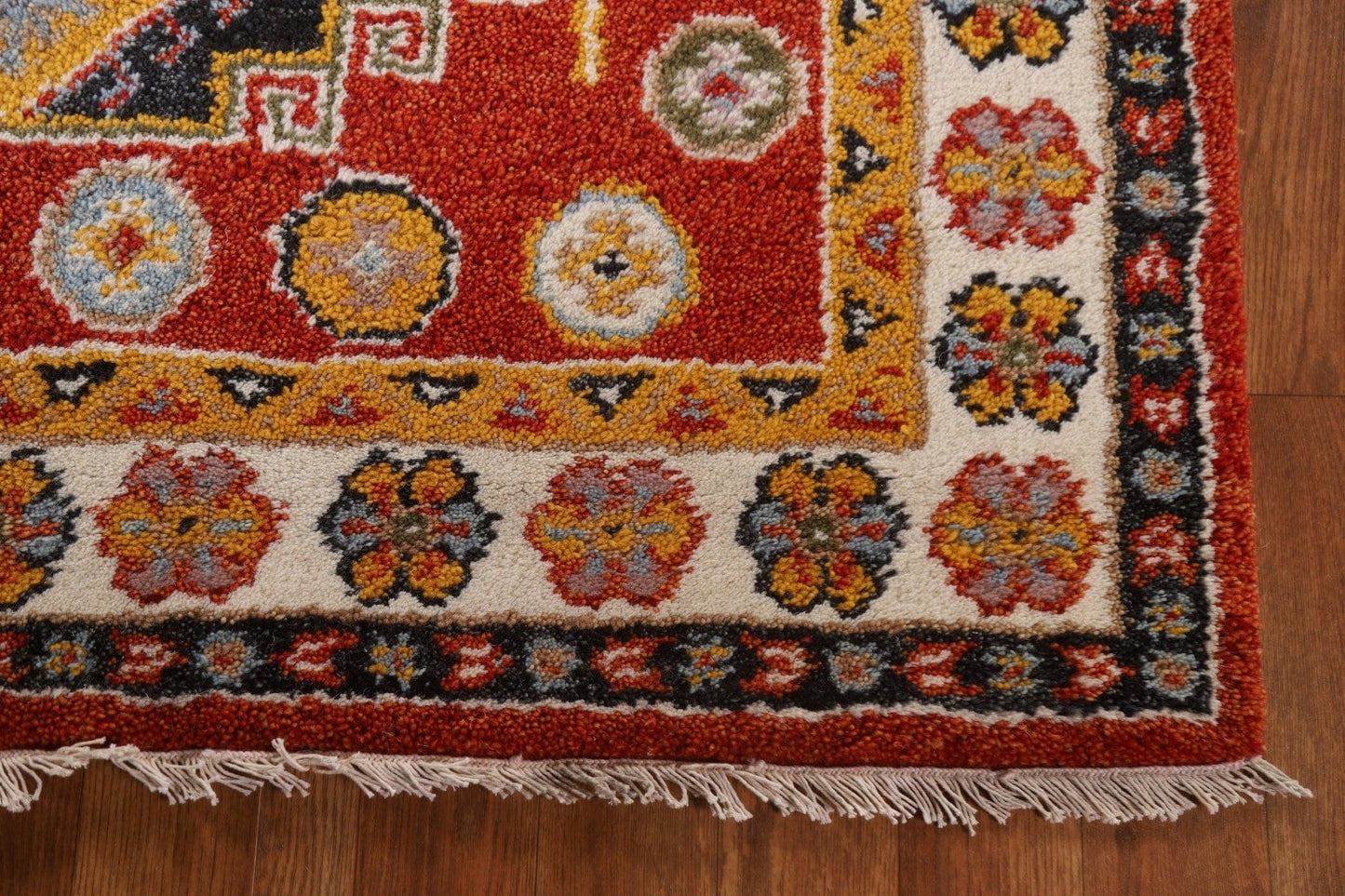 Wool Kazak Oriental Area Rug 4x6