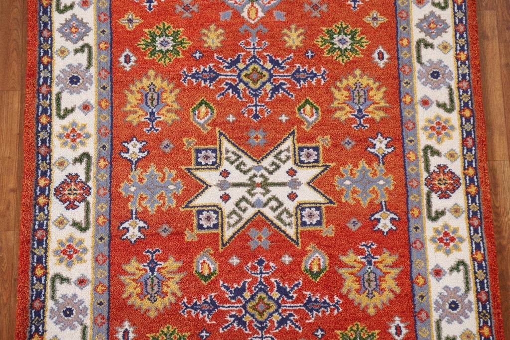 Geometric Kazak Oriental Area Rug 4x6